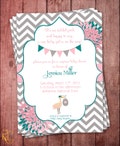 Stork Baby Girl Shower Invite - Printable product logo