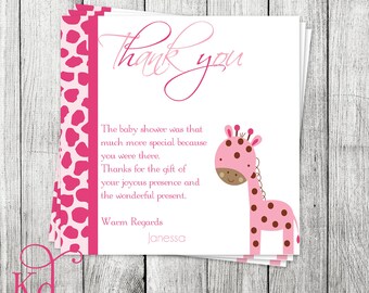 Giraffe Baby Shower Thank You Tags - Printable