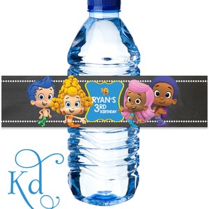 Bubble Guppie - Water Bottle Label - Printable
