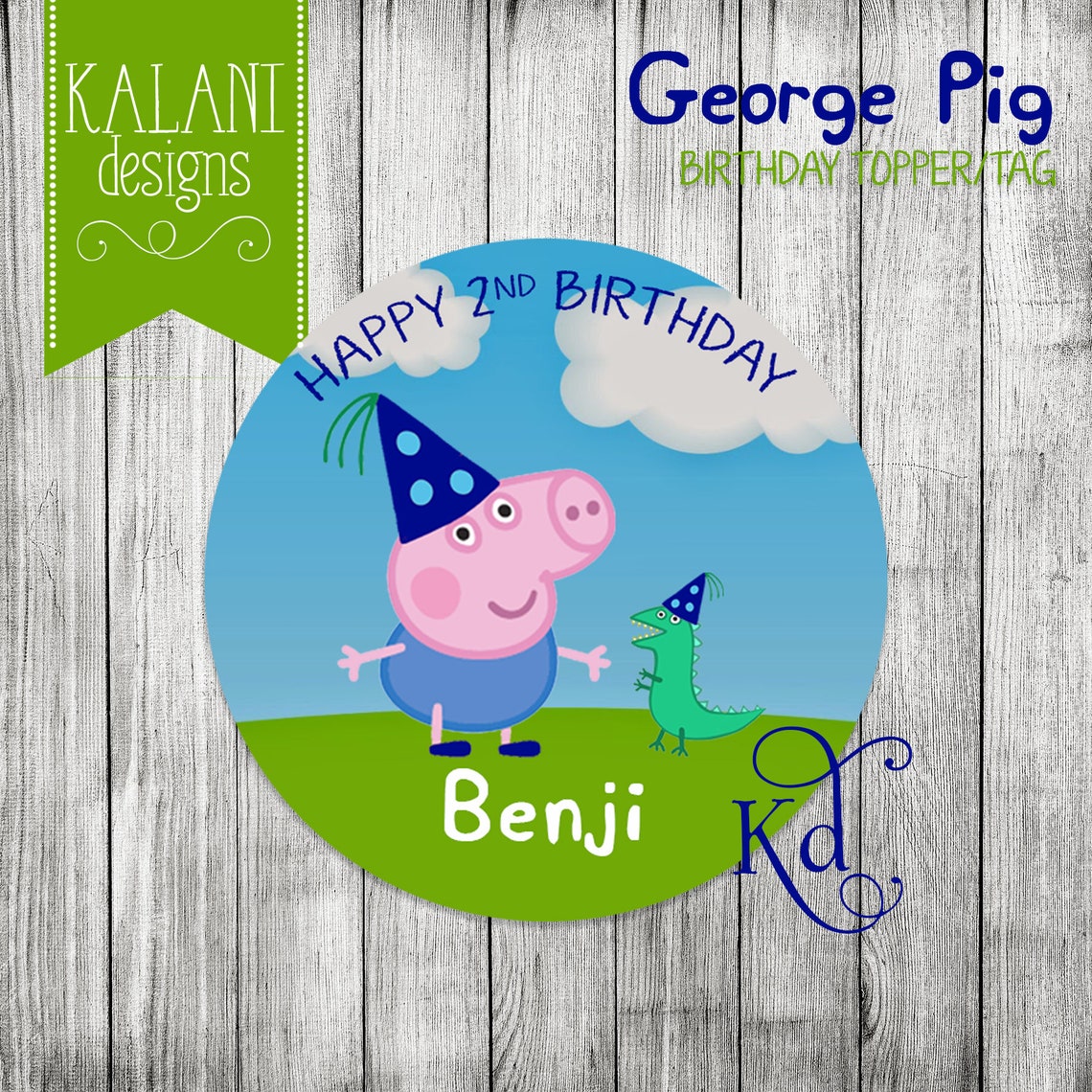 George Pig Birthday Party Cupcake Topper/tag Printable - Etsy