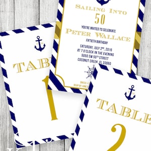 Nautical Table Numbers Printable - Etsy