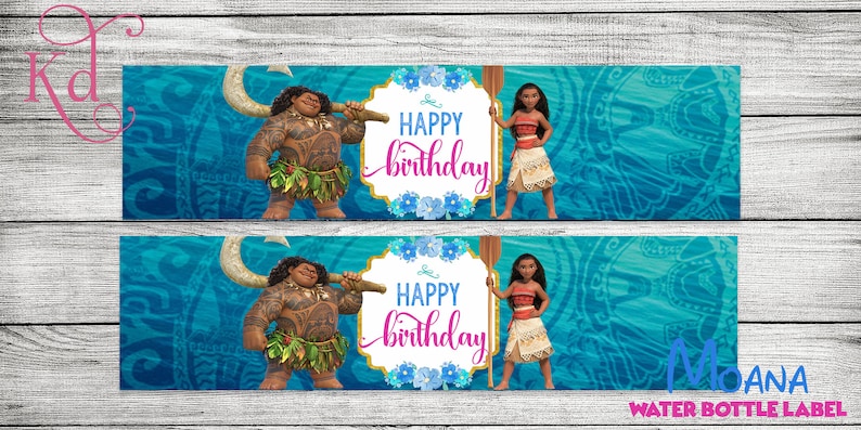 Moana!- Water Bottle Label - Printable | Instant Download - Etsy