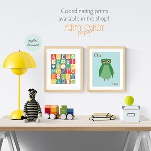 Colorful Kids Printable Owl Nursery Wall Art Zoo Animal | Etsy