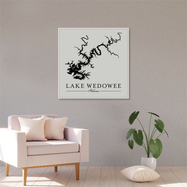Map of Lake Wedowee Etsy