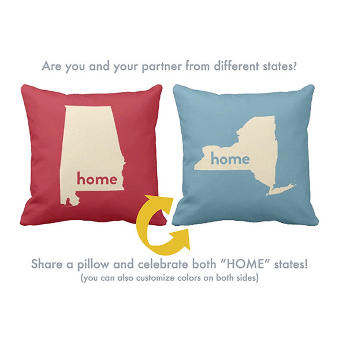 Alabama Pillow Home State Pillow Floor Pillow Custom Etsy