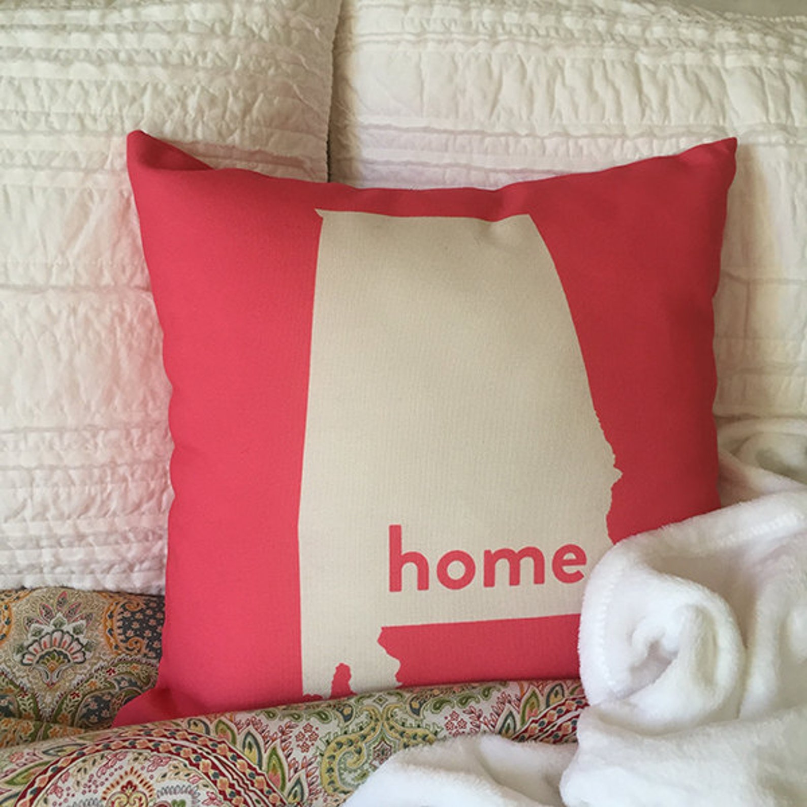Alabama Pillow Home State Pillow Floor Pillow Custom Etsy