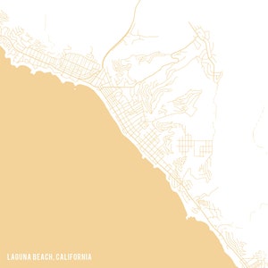 Map of Laguna Beach on Canvas Laguna Beach California Map - Etsy