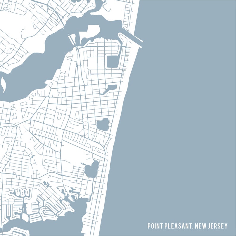 Map of Point Pleasant on Canvas New Jersey Shore Map the Etsy