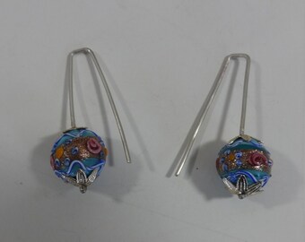 ARTISAN Venetian Glass Bead and Sterling Earrings