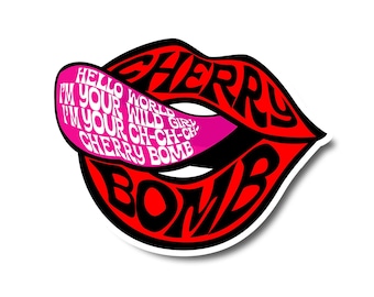 Cherry Bomb | Cherry Bomb Sticker | Joan Jett Sticker  | Girl Power | Riot Grrrl | Cherry Bomb Sticker | Retro Sticker | GRL PWR Sticker