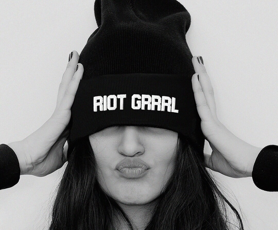 Riot Grrrl Embroidered Beanie Girl Power Hat Winter Etsy