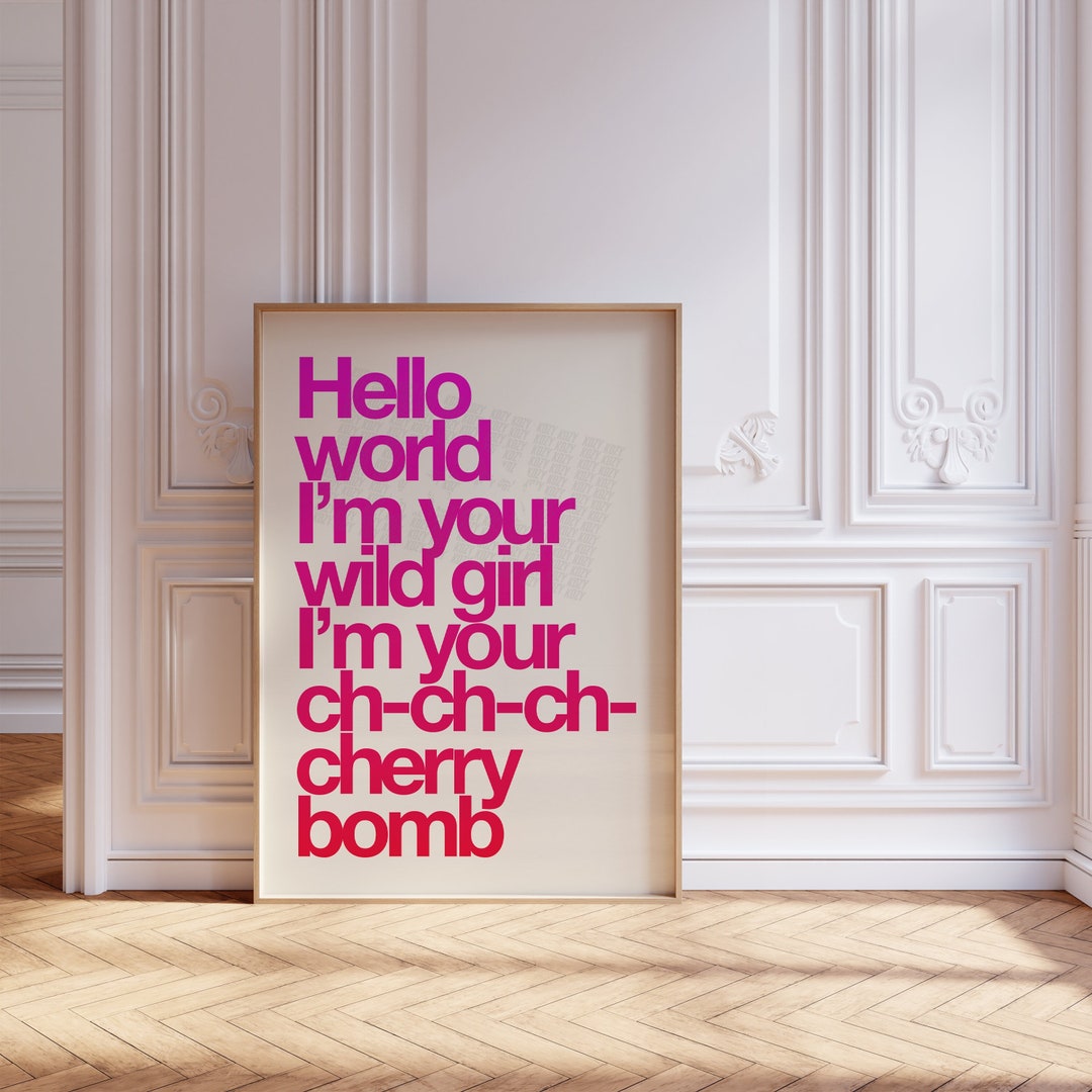 Cherry Bomb, Cherry Bomb Poster, Joan Jett, the Runaways Etsy