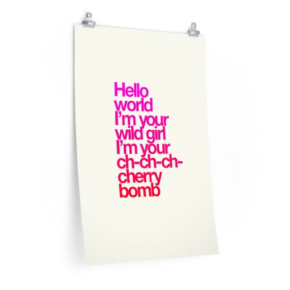 Cherry Bomb Cherry Bomb Poster Joan Jett the Runaways Etsy