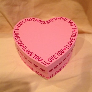 Valentines Day Heart Shaped Hand Decorated Pink Trinket Jewelry Gift Box image 3