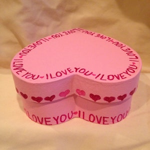 Valentines Day Heart Shaped Hand Decorated Pink Trinket Jewelry Gift Box image 4