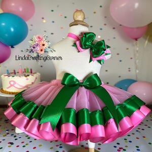 pink and green tutu dress Watermelon Girl Tutu Dress