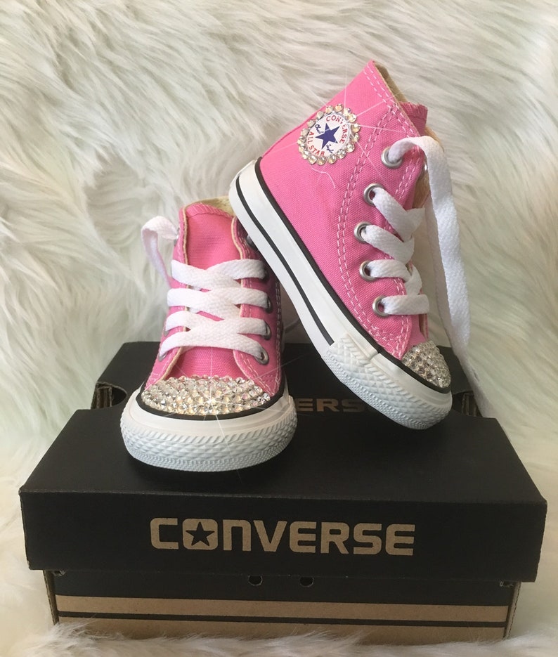 blinged out pink converse