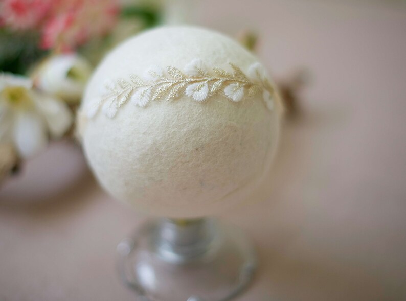 Ana Cream Newborn Headband Tieback Photography Props Newborn Girl Photo Prop Newborn Tieback