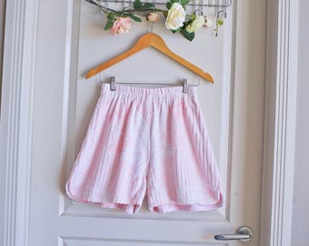 Pastel Pink Vintage Terry Cloth Shorts |  Retro Clothing | Cozy Summer Lounge Wear Swim Cover-Up