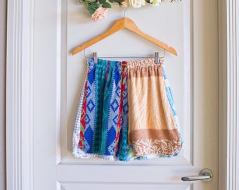 Upcycled Terry Towel Shorts | Vintage Boho Patchwork Clothing
