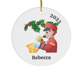 Personalized 2023 Saxaphone Ceramic Ornament