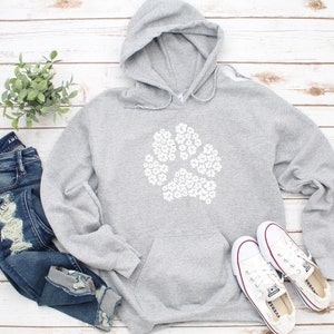 Dog Paw Sweatshirt. Paw Print Sweatshirt. Dog Lover Shirt. Dog Groomer. Animal Lover Hoodie. Lace up Hoodie Etsy