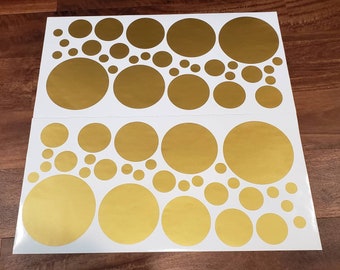 360 Metallic Gold Circle Wall Decals: Peel & Stick Polka Dot Stickers
