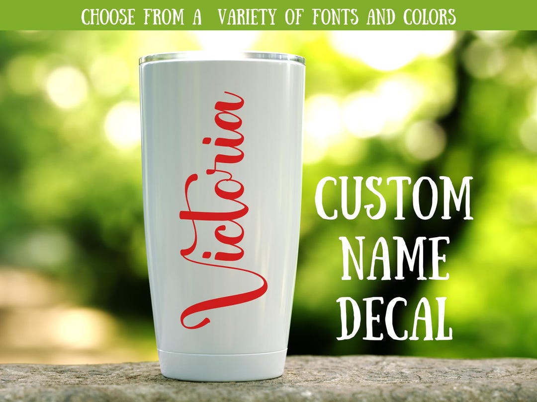Personalized Name Decal: Custom Vinyl Sticker for Water Bottle - Etsy