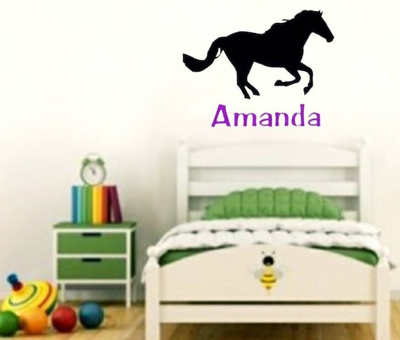Horse Wall Decal Name Decal Custom Decal Wall Decal Nursery Name Horse Wall Decor Horse Decor Wall Decor For Girls Bedroom Horse Wall