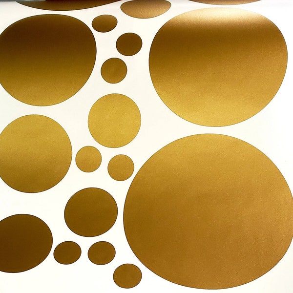 Metallic Gold Polka Dot Wall Decal Etsy