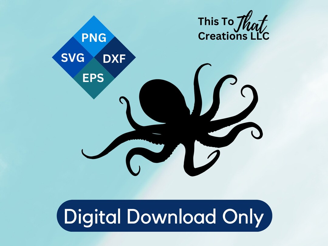 Octopus Svg, Silhouette Svg, Svg Files for Cricut, Octopus Digital ...
