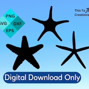 Starfish svg, Starfish png, Silhouette svg, Cut files for Cricut, Starfish Download, Vector Files, SVG, PNG, EPS, dxf, Starfish Clipart