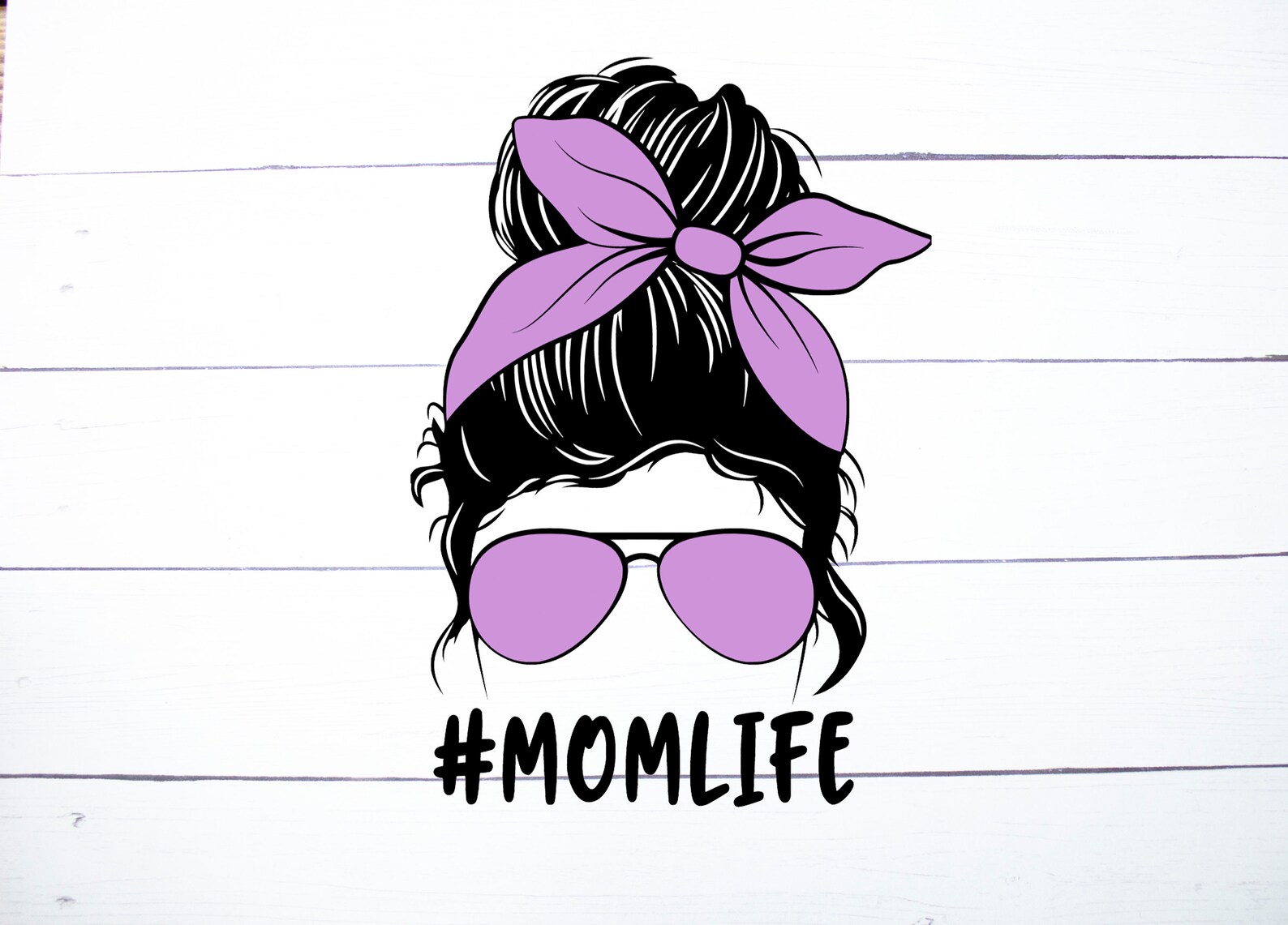 Mom Life Messy Bun Car Decal Sticker | Etsy