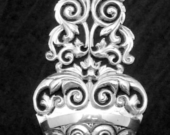 Antique Italy Italian 800 Silver Catholic Small Holy Water Font Ornate 24135
