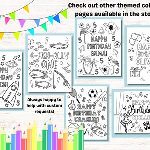 Ofishally One Coloring Page Kids Birthday Party Activity, Kids Party ...