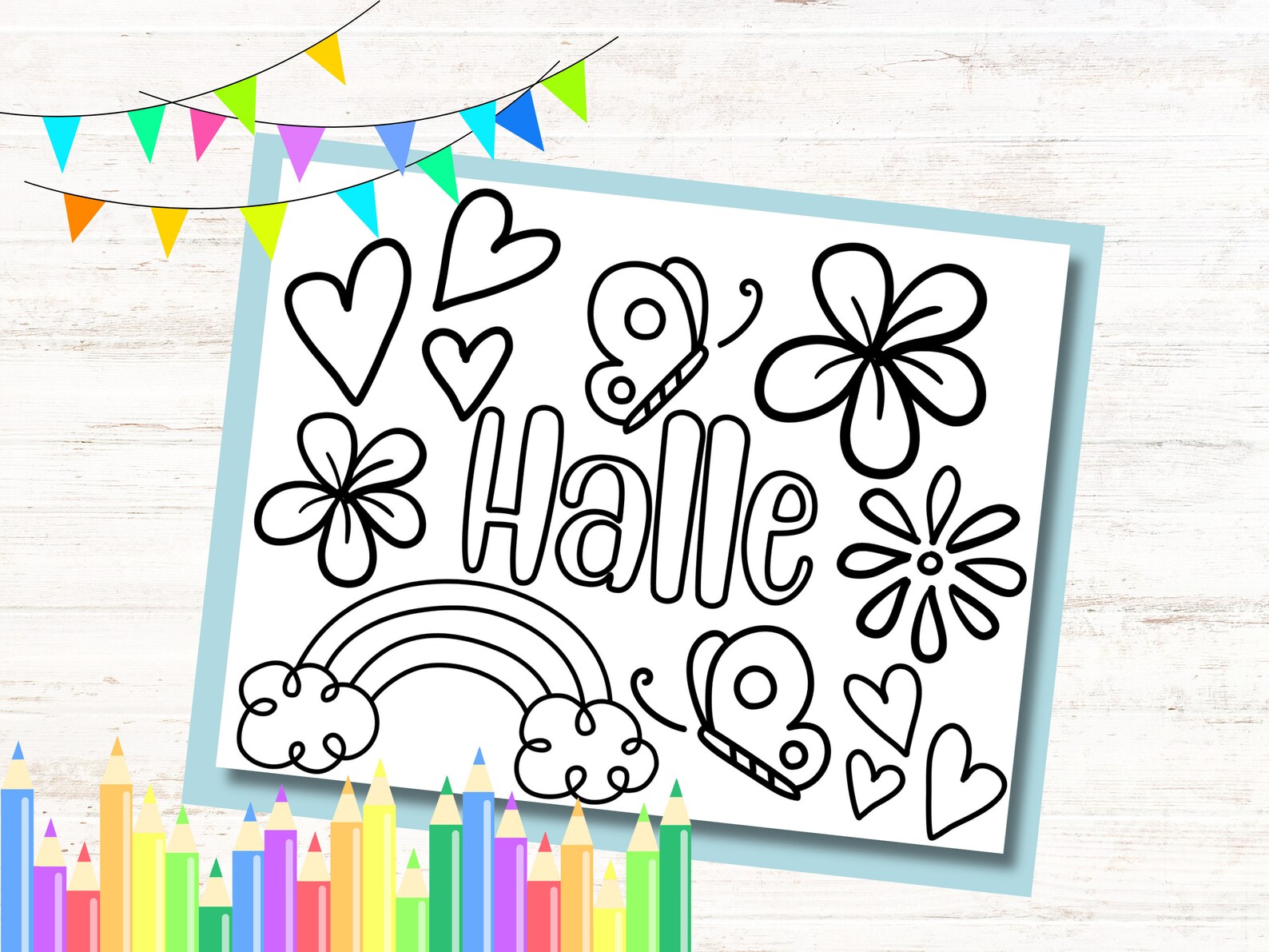 Custom Coloring Sheet for Kids Personalized Coloring Kids - Etsy