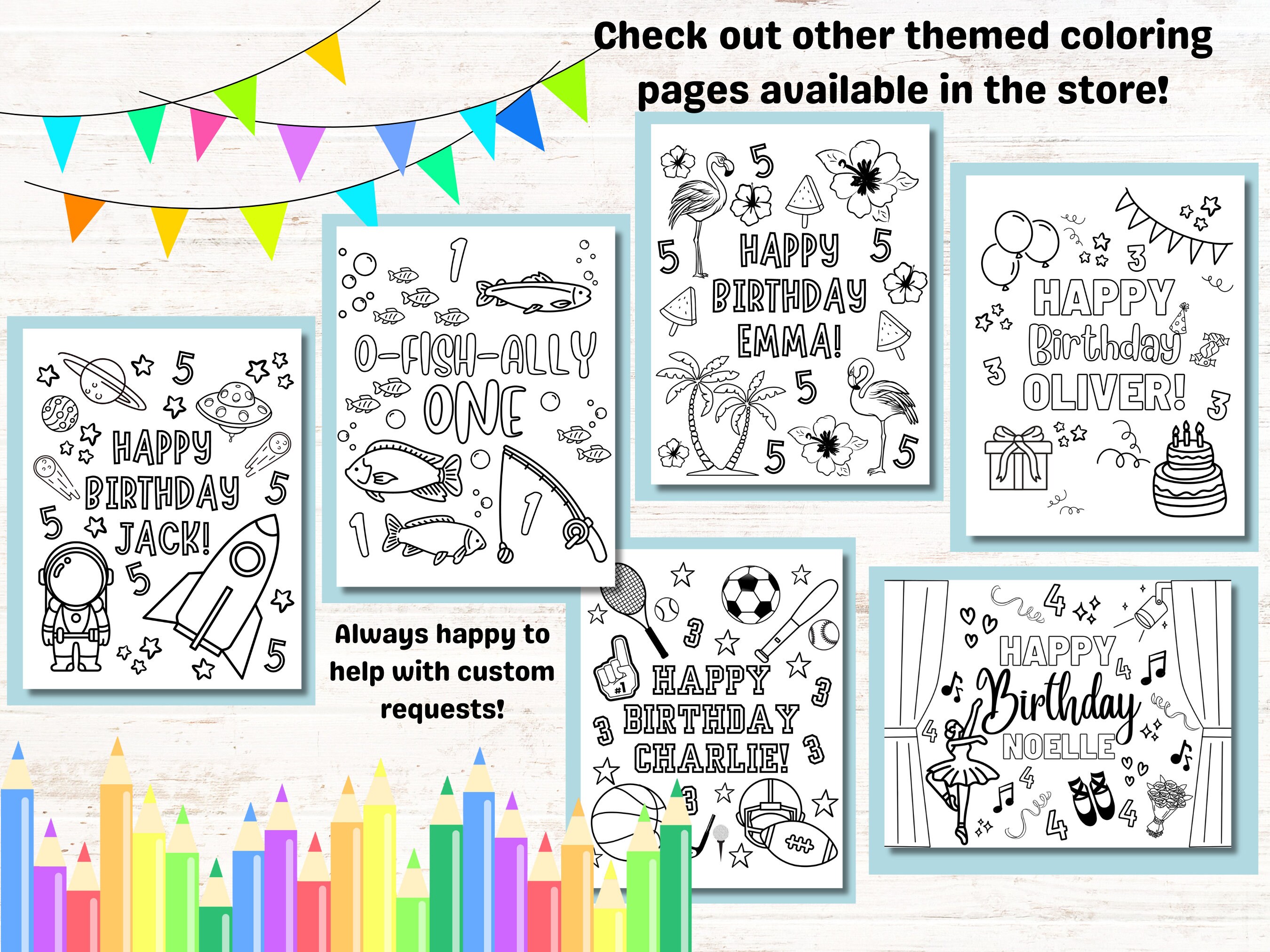 Custom Birthday Coloring Pages - Il Fullxfull.4963033186 1jqp 