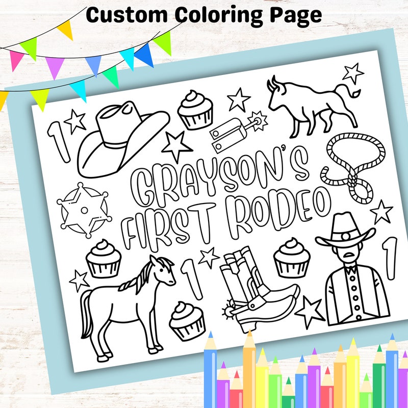 First Rodeo Coloring Sheets Girl - Etsy