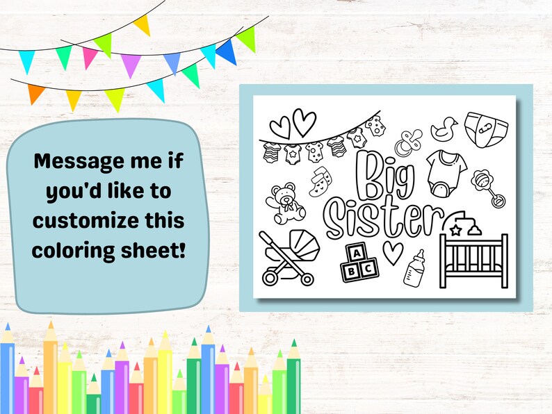 Big Sister Coloring Pages for Kids Single Printable Coloring Etsy