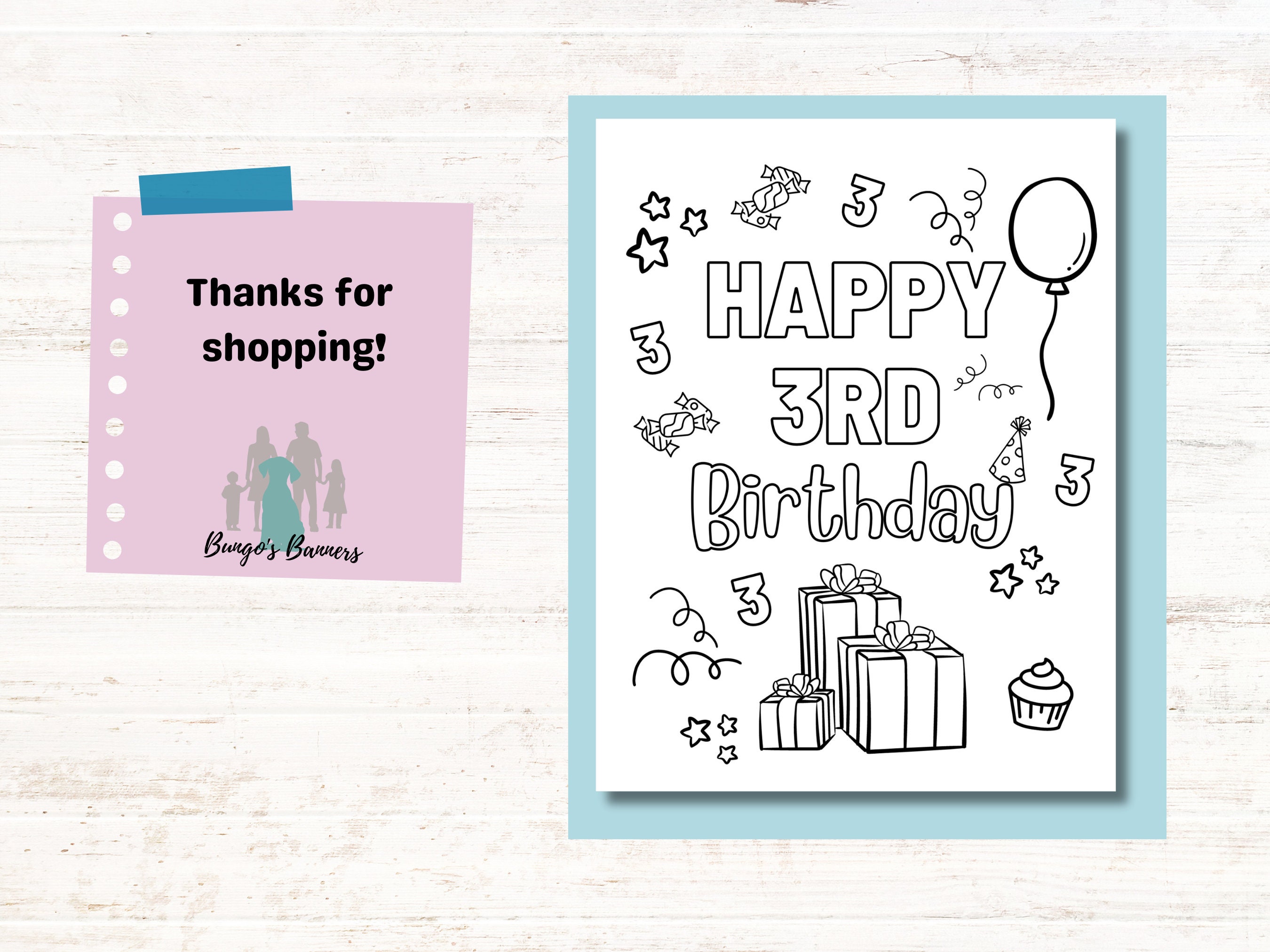 Custom Birthday Coloring Pages for Kids Birthday Party Etsy