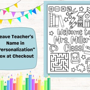 Welcome to Class Coloring Page: First Day Activity (Digital Download) image 2