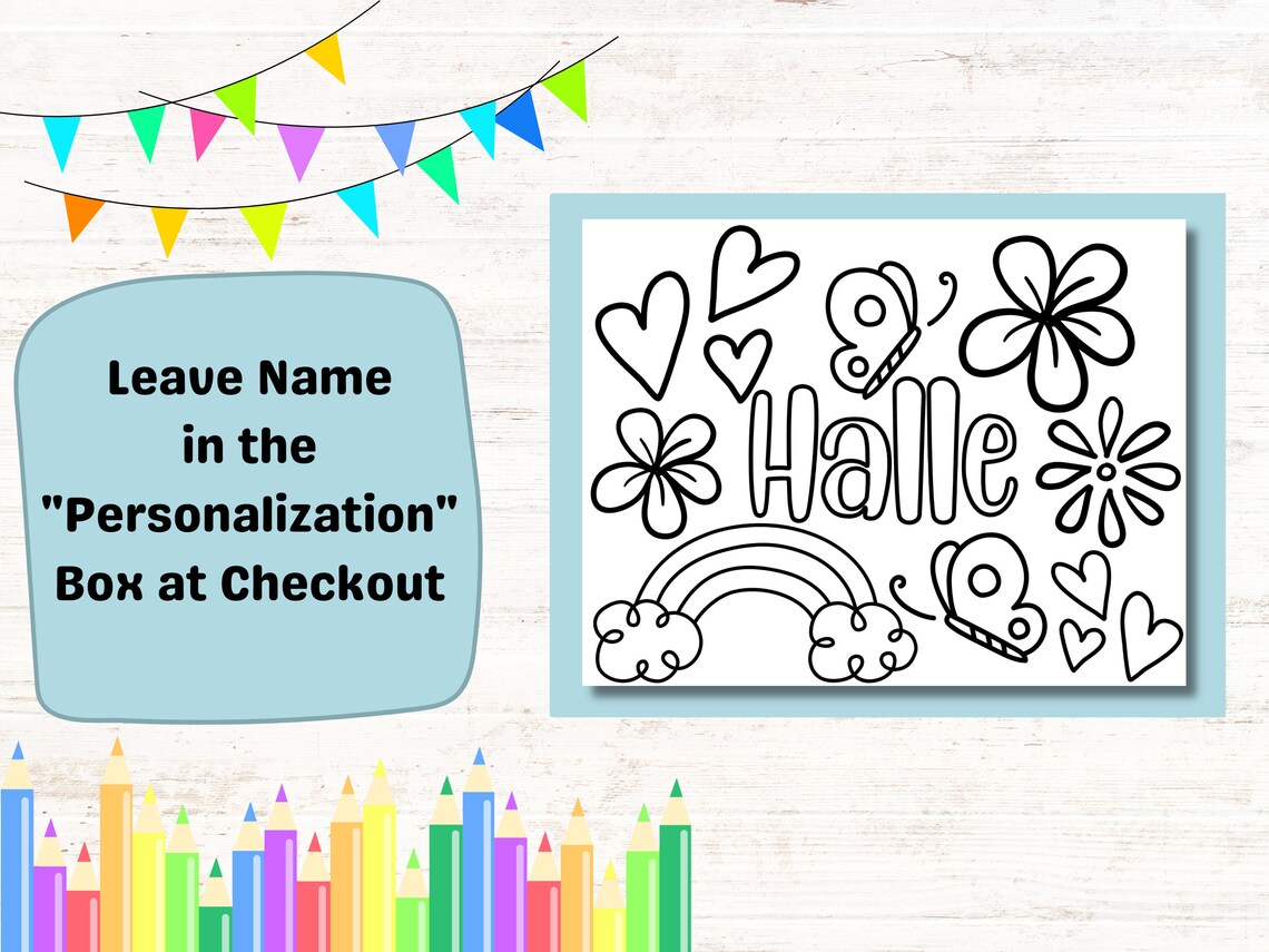 Custom Coloring Sheet for Kids Personalized Coloring Kids - Etsy