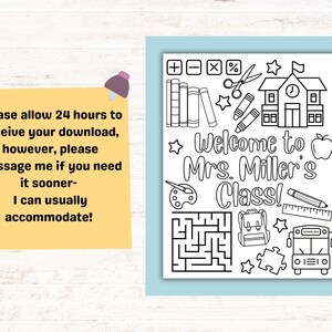 Welcome to Class Coloring Page: First Day Activity (Digital Download) image 3