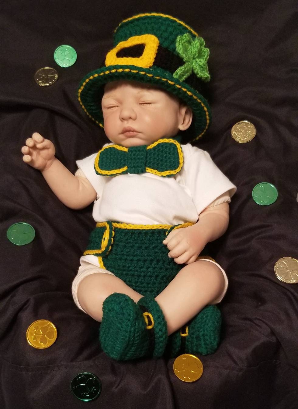 Crochet Baby St Paddy's Hat \u0026 Diaper 