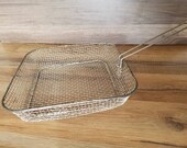 Square wire Stainless Wire Fry Basket with Folding Handle
