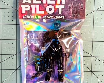 3D Resin Printed Articulated Firestar Alien Space Pilot Figure - Hand Painted