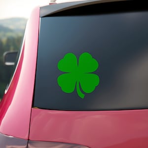 Sticker LUCKY CLOVER: transfersticker voor waterflessen, bekers, laptops, telefoons, tablets, notebooks, auto's, ramen, spiegels, enz.