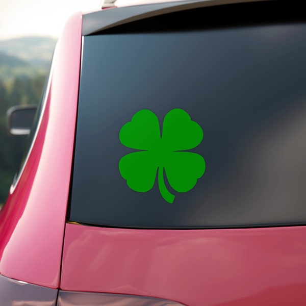 LUCKY CLOVER DECAL - Transfer Sticker for Water Bottles, Tumblers, Laptops, Phones, Tablets, Notebooks, Cars, Windows, Mirrors, etc.