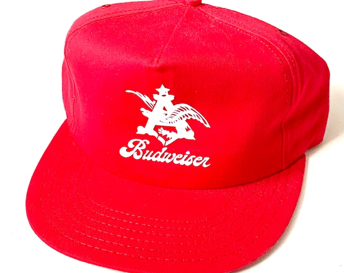 Vintage Budweiser Beer Logo Snapback Hat