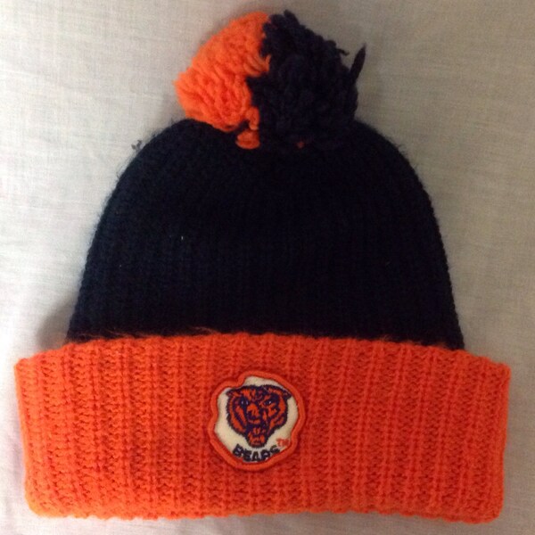 Vintage 80's Chicago Bears Winter Pom Hat